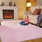 SUBEEN Hochflor Teppich Wohnzimmer - Shaggy Langflor Modern Batik für Kinderzimmer und Jugendzimmer - Flauschig (Rosa, 80x120cm)