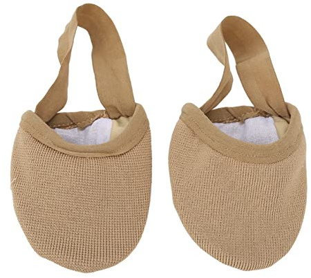 Half Sole Dance Shoe for Dance Yoga Practice, Breathable Stretchy Slip Resistance Half Sole Ballet Slipper (Skin Color) L