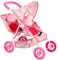 Peppa Pig Poussette tandem double rose | Poussette pliable pour poupée jouet | Parapluie pliable | Jeu de rôle pour enfants | Accessoires de landau pour poupées | À partir de 3 ans