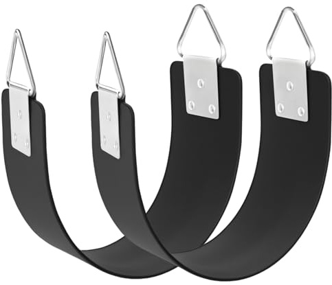 GAMKII - Juego de columpio, asiento de columpio de EVA suave con cadenas antioxidantes de 66 pulgadas, soporta 300 libras, accesorios para columpio de árbol con ganchos a presión y correas para colgar