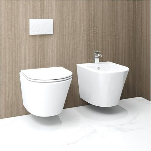 WC Inodoro Suspendido ALICANTE rimless fondo reducido y asiento slim sin cisterna