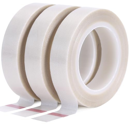 nicestrong Drawer Slide Tape, Curtain Glide Tape Clear, Low Friction Tape, Silky Surface, Abrasion Resistant Glide Tape, Drag & Noise & Squeak Reduction, 3 Rolls 1/2 Inch x 33 Ft, 99 Ft Total