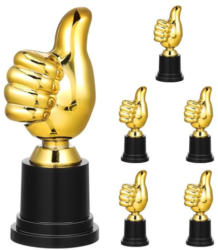 Toddmomy Goldene Daumen-Trophäe Kunststoff-Trophäen „Daumen “ Kleine Auszeichnung Trophäe Gewinner-Trophäe Pokal Für Sportwettbewerb Klassenzimmer Partygeschenk 6 Stück