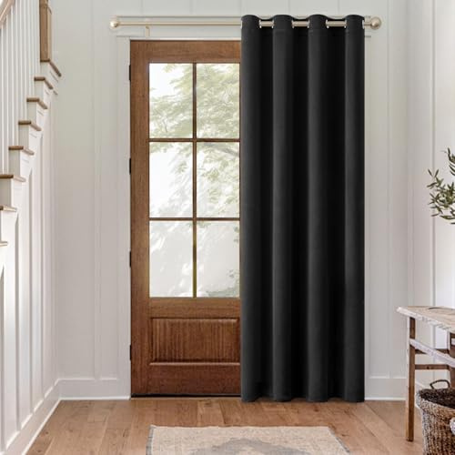MIULEE Mörkläggningsgardin, Mörkläggningsgardiner med öljetter, Värmedöring, Värmeskyddande dörrgardin, 1 st, H 245 x B 140 cm, Dörrgardiner, Mörkläggning Vardagsrum Sovrum