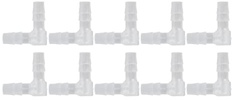 10Pcs 6mm 90 Degree Elbow Hose Barb Connector L Shape Plastic Fitting for Water Air Line Aquarium Irrigation Tubing (6mm)