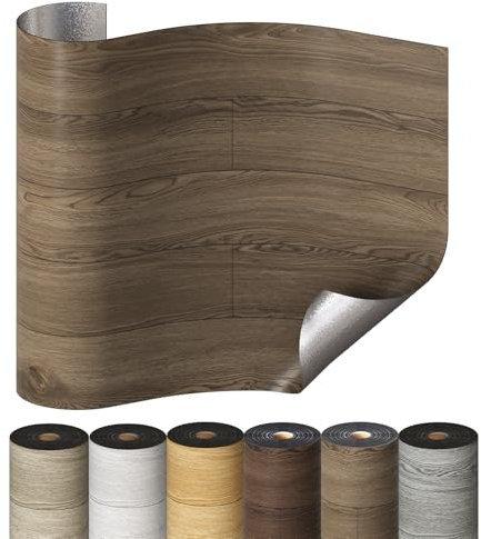 Selbstklebende Holzoptik Vinylboden, Verdickter PVC Bodenbelag, Vinyl-Fußböden Bodenfliesen Wasserfest, Langlebig Vielseitig Einsetzbar für Wohnzimmer, Schlafzimmer, Büros 60x300cm Braun