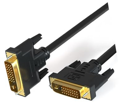 VIVOCH 1.5M DVI Cable, 24+1 Gold-Plated Computer Monitor Connection Cable, Male to Male High-Definition Video Data Cable