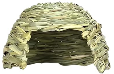 Folding Pets Grass House - Versatile Guinea House Hut, Folding Beds Guinea Hideouts - Pet Hay Bed Playhouse, Small Animal Habitat Decor For Hedgehogs, Guinea Pigs