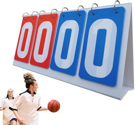 Palme de scoreboard – Étanche – Design de table à 4 chiffres | Gardien de score portable pour football, volley-ball, tennis, badminton, basket-ball, golf, multi-sports pour matchs d'intérieur et