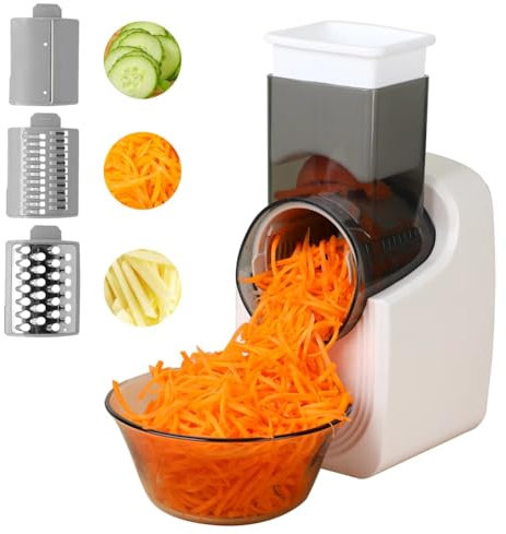 Vocdikficy Rallador de Queso Eléctrico, Cortadora Eléctrica Multifuncional, Cortadora de Verduras, Máquina para Hacer Ensaladas, Procesador de Alimentos para Uso en la Cocina