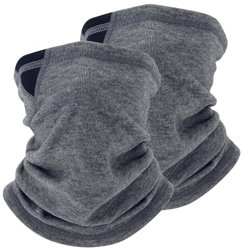 Shecret Confezione da 2 Scaldacollo Tubolare Invernale Termico per Uomo e Donna, Sciarpa Tubo Elasticizzata, Scaldacollo Antivento per Corsa, Escursionismo, Ciclismo, Sci, Moto –Grigio Chiaro