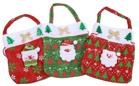 Borsa per dolcetti di Natale Tasca Dolci Candy Calza di Natale Borsa per caramelle di Natale con coulisse Forniture regalo Facile da installare