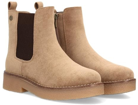 shoes&blues.es Botin Estilo Chelsea para Mujer, con Cana Baja y Diseno con Elasticos Laterales de Canale y Cremallera Interior. Ideal Temporada Otono Invierno.