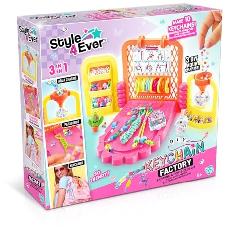 Canal Toys - Style 4 Ever - Fabrique à Porte-Clés DIY 3 en 1 - Crée Tes Porte Clefs Uniques Ultra Stylés - Paracordes, Aquacharms, Perles et +150 Accessoires - Idée Cadeau Enfant Dès 6 Ans - OFG 366