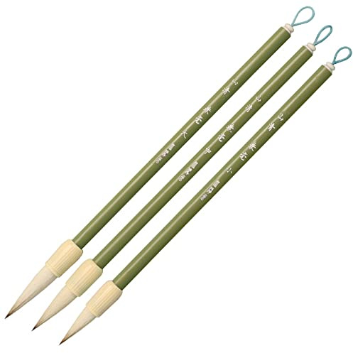 Buxuaaaa 3 st/set kinesisk kalligrafi borste japansk kalligrafi penselpennor traditionell 3 storlekar Maobi skrivmålning borstar
