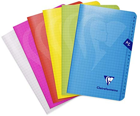Clairefontaine 303609C Registerbok Mimesys 11 x 17 cm, 48 ark, rutat, 1 st, blandade färger