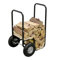 TP Kaminholzwagen 57×55×101cm / schwarzer Brennholz-Wagen & Regal aus Stahl mit 2 Luftreifen mit Einer Traglast bis 80kg - Sackkarre Transportwagen