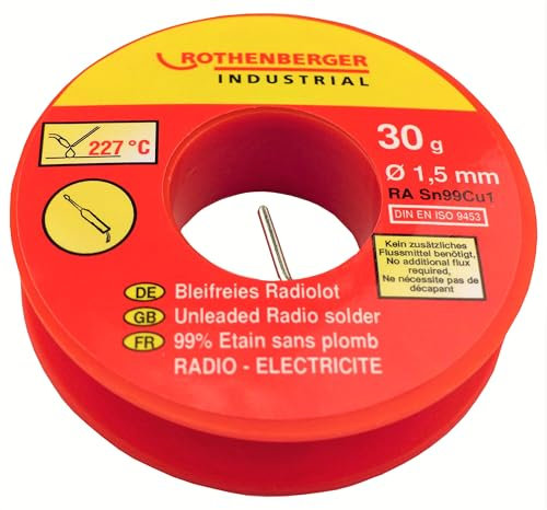 ROTHENBERGER Industrial - 1000002350 - Soudure Radio Industrielle sans Plomb SN99CU1 Ø 1.5 mm 30 g
