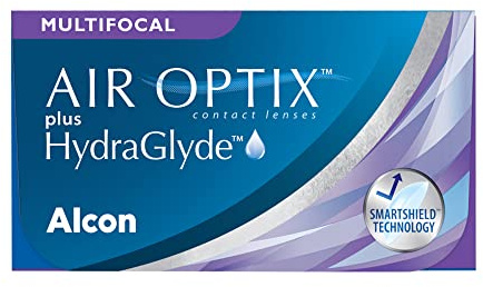Air Optix plus HydraGlyde Multifocal Lentes de contacto progresivas de reemplazo mensual, Pack de 3, R 8.6 mm, D 14.2 mm, adición alta -2 Diopt