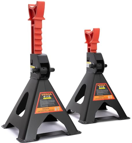 Verda 2X UNTERSTELLBÖCKE 3T 3000 ABSTELLBÖCKE STÜTZBÖCKE Set KG KFZ WAGENHEBER Ständer Modellwahl Wagenbock Werkstattstände Profi Reifenwechsel Abstellbock Auto Heber