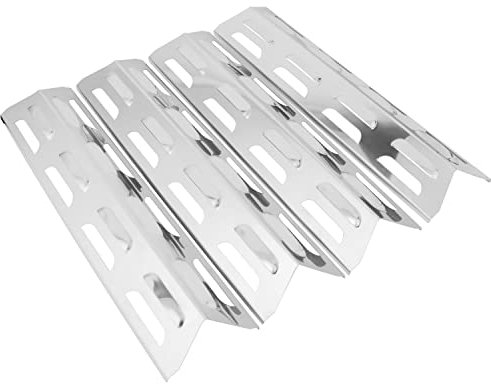 WELL GRILL 41CM x 10CM Heat Plates BBQ Flame Diffuser for Outback, Ultar, Kenmore, Master Forge, Spectrum 2/3 Burner, Blooma, CosmoGrill and Other Most Grills, Stainless Steel, 4-Pack