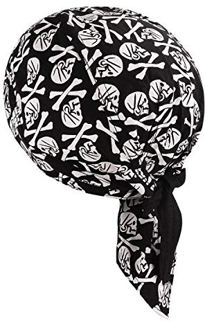 TINAYAUE Bandana de Cyclisme Séchage Rapide | Bonnet Respirant Anti-UV | Bandana Moto Crâne et Os Unisexe | Style rétro Idéal pour Vélo, Randonnée, Sports de Plein Air et Look Pirate