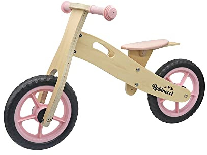 ROBINCOOL BICICLETA CORREPASSILLOS SIN PEDALES MONTESSORI ECO MADERA LITTLE PILOT ROSA 85 X 38 X 47 CM Cura della persona e salute