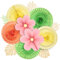 EASY JOY 12 Stück Papier Fächer Dekoration Hanging Girlande Rosa Grün Gelb für Hochzeit Geburtstag Tea Party Tischdeko Baby Shower Backdrop Garland