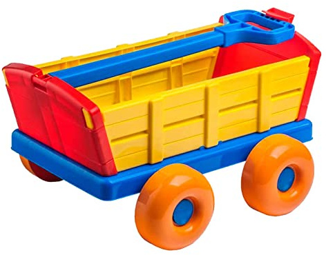 Tradineur - Carreta de Arrastre - Fabricado en plástico - Gran Capacidad - Juguete para Jugar en Cualquier Superficie - 24 x 34 x 44,5 cm