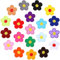 cobee Blumen Aufnäher zum Aufbügeln für Kleidung, 20 Stück bunte Blumen bestickte Applikationen Nähen Reparaturflicken für Kleidung DIY Handwerk