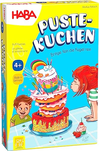 HABA Pustekuchen - Geschicklichkeitsspiel ab 4 Jahren - Fördert Lippen- & Mundmotorik - Zielen und Pusten - Artikelnummer 1307030001