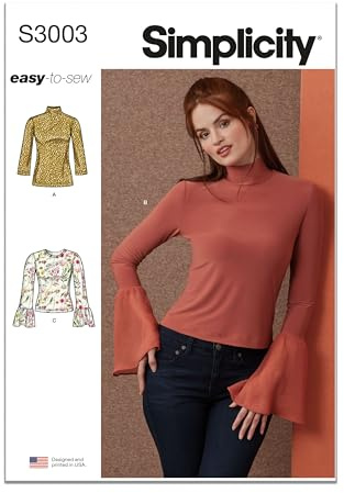 SIMPLICITY Sewing Pattern SS3003U5 Misses' Knit Tops U5 (16-18-20-22-24)
