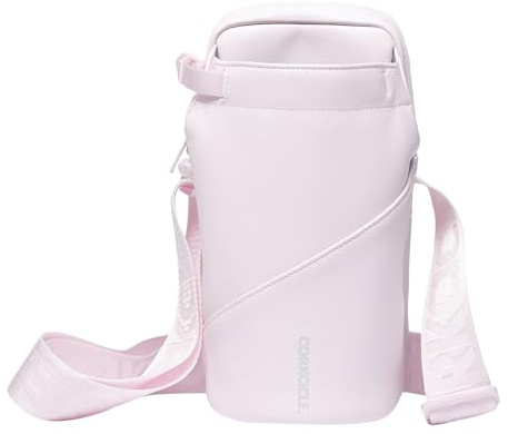 Corkcicle Crossbody Water Bottle Sling Bag - Adjustable Strap - Padded Interior Pocket - Fits 16 oz to 40 oz Tumblers - Summer Drinkware Gift - Rose Quartz