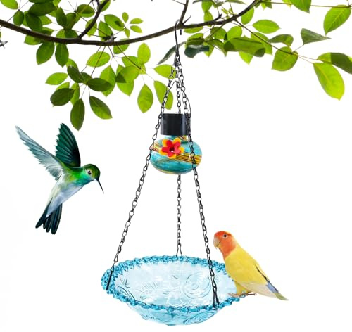 Bebedero para Pájaros Exterior | Bandeja para Baño De Aves,Bebedero Decorativo Fácil De Limpiar Resistente A La Intemperie para Colgar En Jardín Terraza Árbol Balcón Patio Trasero