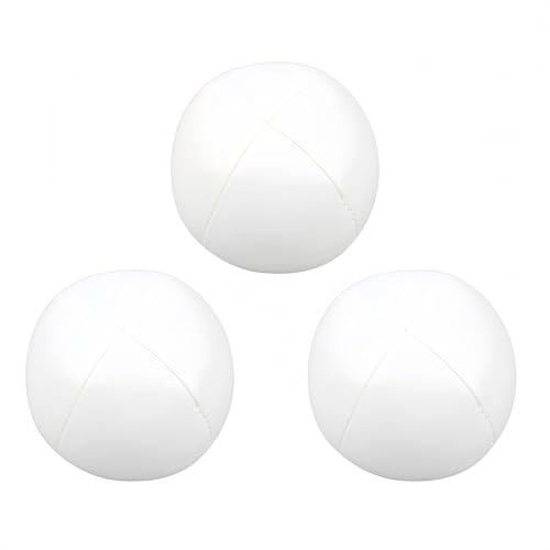 Genérico 3 palline da giocoleria in pelle versatili a prova di strappo, gioco di palle da giocoleria da pagliaccio, migliorano la coordinazione, palline da giocoleria in poliuretano (bianco)