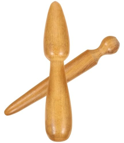 TIKODIDA Ensemble de 2 Bâtons d'Acupression en Bois, Outil de Massage Portable pour Points de Pression des Mains et Pieds, pour Massage Réflexologie la Maison