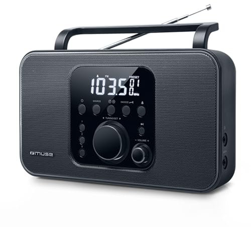 Muse M-091 R - Radio (Portátil, Digital, AM,FM, LCD, Blanco, Negro)