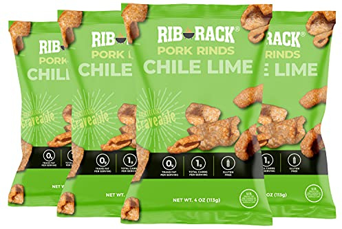 Rib Rack Pork Rinds, Chile Lime - 4 x 4 oz