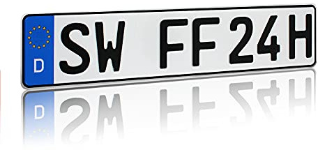 DIN-zertifizierte Kfz-Kennzeichen für Auto Fahrradträger Anhänger offizielles Nummernschild offiziell 520x110 460x110 420x110