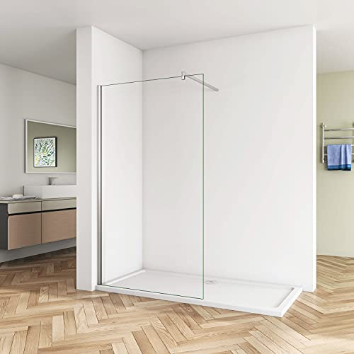 Huiyang 1100mm Walk in Wet Room Shower Screen Panel 8mm EasyClean Glass Shower Cubicle