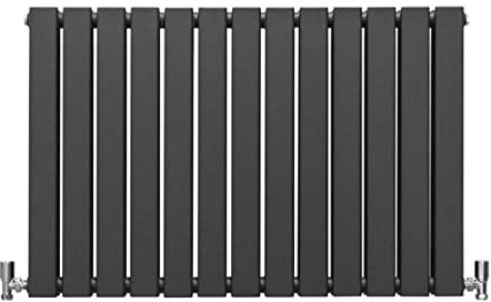 Radiatori Termosifoni in Acciaio Calorifero a Doppio Strato a Pannelli Piatti Riscaldamento Centralizzato Colonna Termosifone Orizzontale Radiatore a Parete - Grigio Antracite - 60 x 91 cm