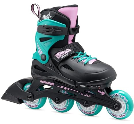 Rollerblade Fury, Inline Skates für Jungen, Freizeit Inliner, Kinder, Schwarz/Meeresgrün, 36.5-40.5