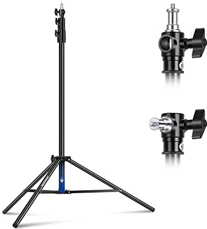 NEEWER 2,6m Support de Lumière à Coussin d'air, Trépied Robuste en Métal avec Embout Réversible 1/4 à 3/8,Interface de Montage à 3 Voies&Boutons de Verrouillage en Métal, Charge Max. 2,5kg,ST-260AC