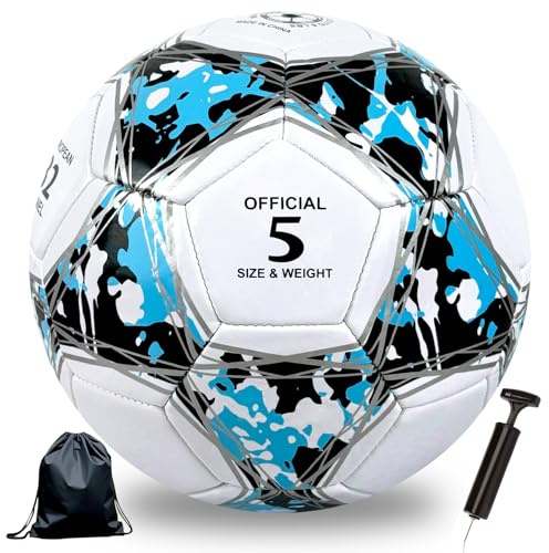 Astis Ballon de Football Soccer Ballon d'entraînement,Collection Officielle Taille 5,Ballon De Foot pour Enfants et Jeunes et Adulte,Conçu pour Les Fans de Football (Bleu Foncé, N° 5)