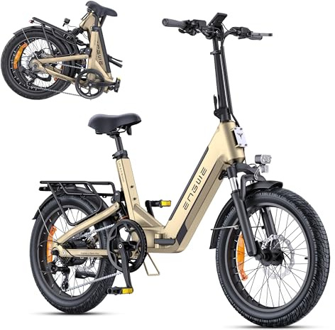 ENGWE Velo Electrique avec APP, Vélo électrique Batterie 48V 13,5 Ah jusqu'à 135 km, Capteur de Couple et Freins Hydrauliques, Pneus 20 * 3.0, 2 Heures de Charge (Jaune)