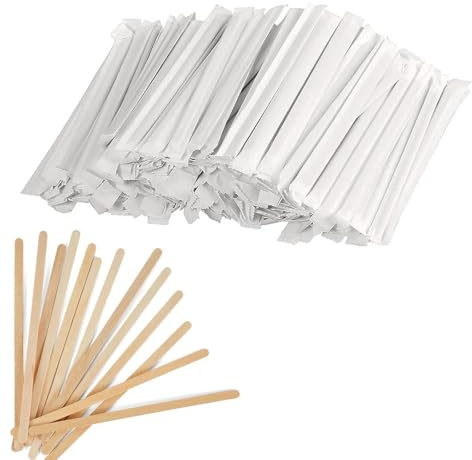 200 palitos de madera, ideales para café, té, leche y zumo, palos de hielo versátiles de madera para manualidades