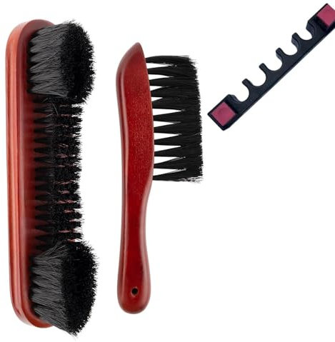 Wooden Billiard Table Brush & Cue Rack Set,Premium Pool Table Maintenance Kit For Frame, Felt Cleaning And Cue Storage