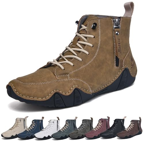 Men's Barefoot Boots, Breathable Non-Slip Barefoot Shoes, Casual Comfortable High Top Ankle Boots for Outdoor Hiking