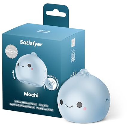 Wmmner Satisfyer Mochi, Vibratore a Onde Di Pressione | Mini Stimolatore Clitorideo a 2 Motori | Airpulse e Vibrazioni | Impermeabile Ipx7 | Silicone | Compatto | Sex Toy da Donna per Clitoride/Azzurr