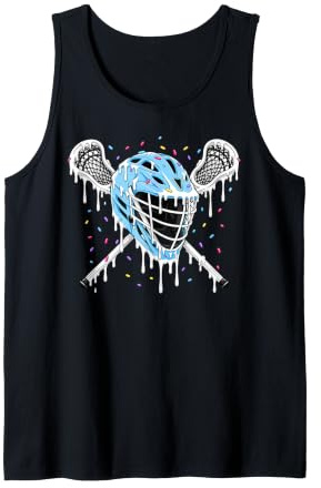 Colorful Sprinkles Ice Cream Drip Lacrosse Helmet Tank Top